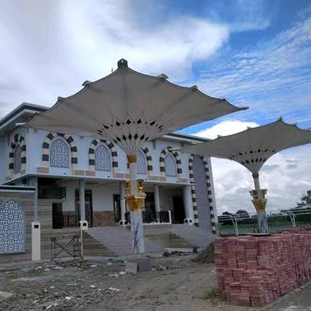 张拉膜结构景观电动伞